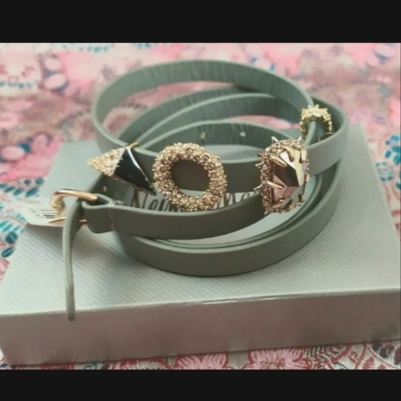 NEW Alexis Bittar Leather Wrap Bracelet  With 3 Pavé Swarovski® Charm Slides - Picture 3 of 7